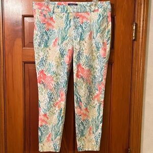 Old Navy Pink and Green Floral Pixie Pants